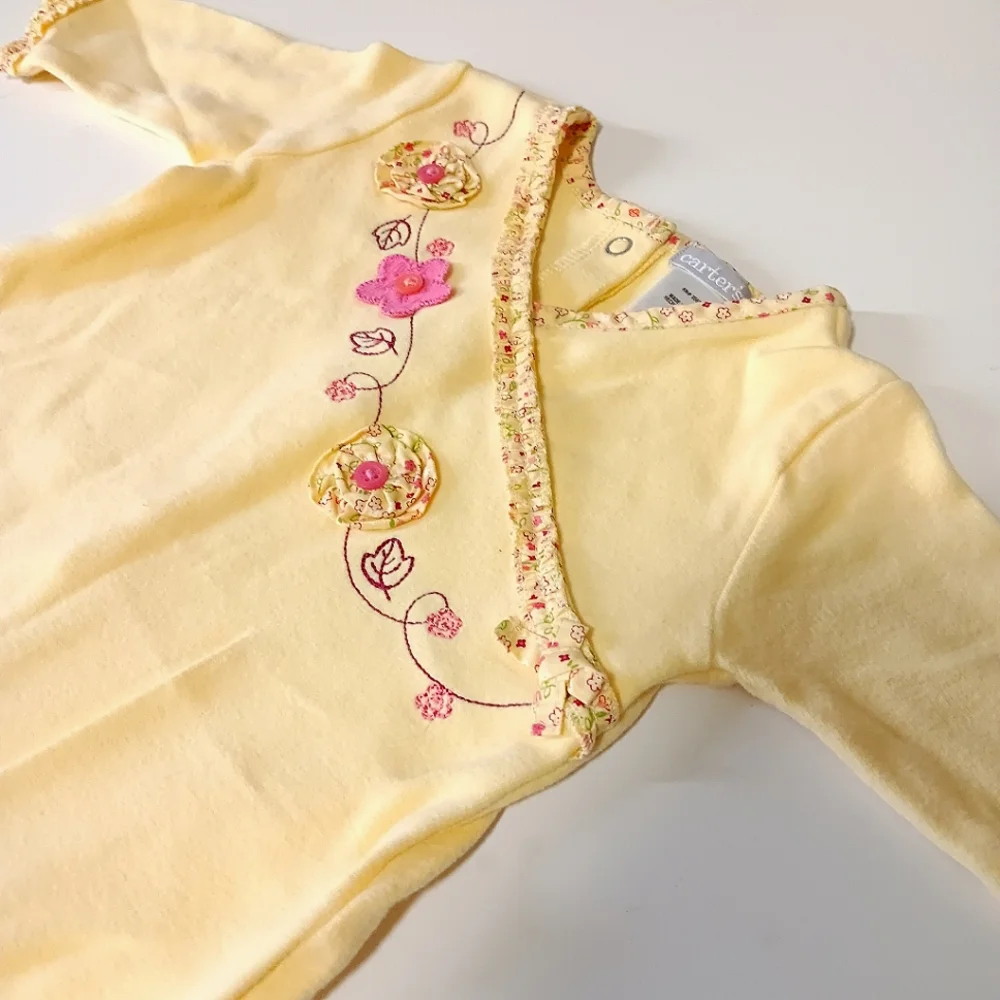 Vintage Carter's Yellow Floral Romper Size 3M